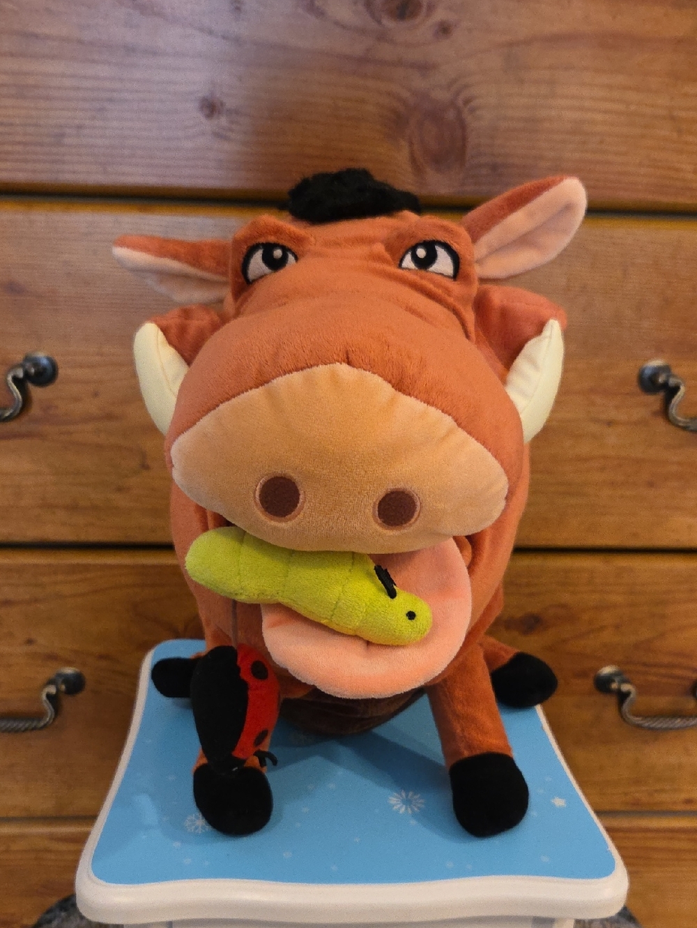 Disney Brown Pumbaa Plush with Attached Bugs